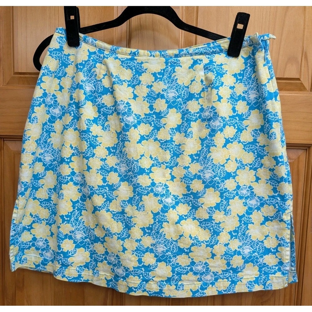 Kim Rodgers Skort Size 12 Floral Stretch Shorts Under Skirt Side Zip Athletic